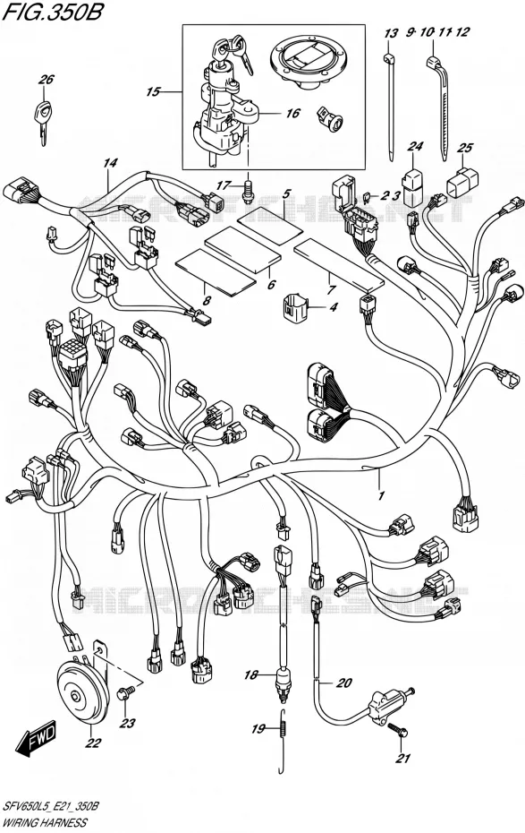 FAISCEAU ELECTRIQUE (SFV650AL5 E21) Suzuki MOTO 650 GLADIUS 2015  SFV650UA L5 (E21)