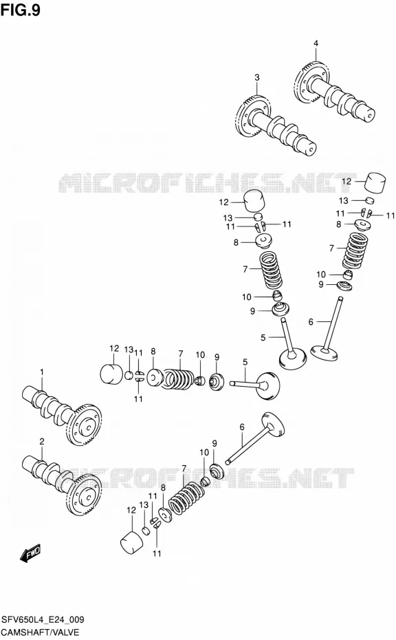 ARBRE A CAMES - VALVE Suzuki MOTO 650 GLADIUS 2014  SFV650U L4 (E24)
