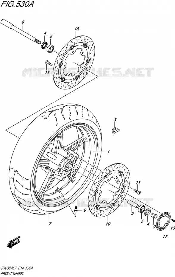 ROUE AVANT Suzuki MOTO 650 SV 2017  SV650A L7 (E14)