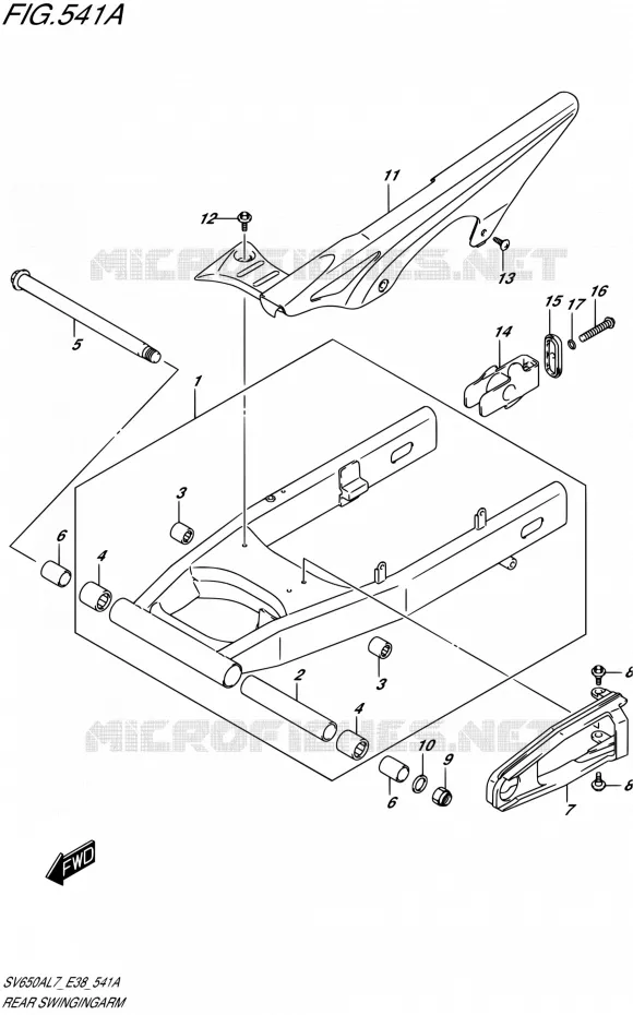 BRAS OSCILLANT ARRIERE Suzuki MOTO 650 SV 2017  SV650A L7 (E38)