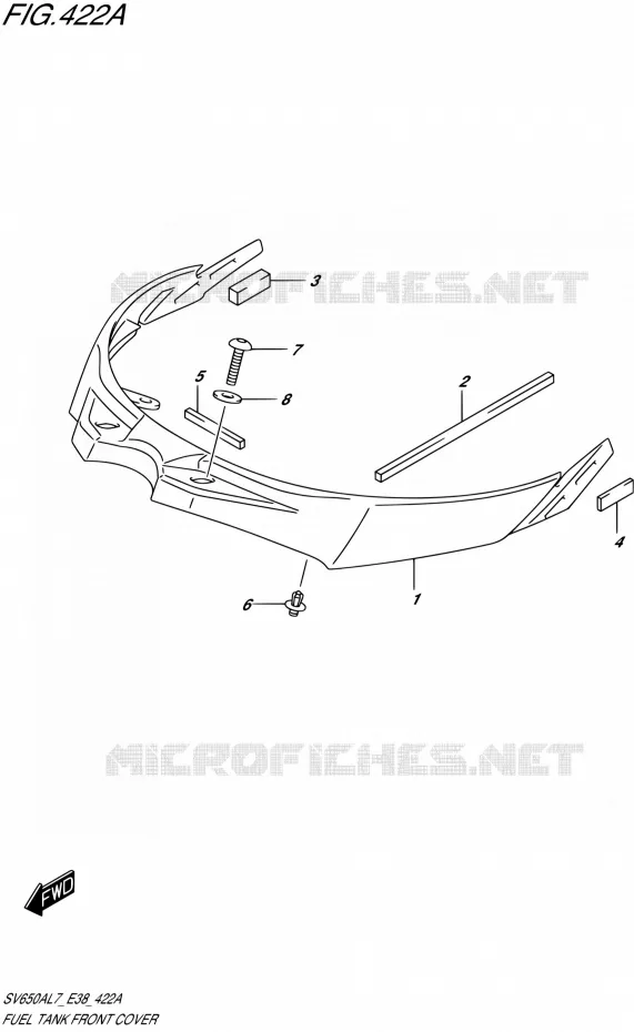 COUVRE RESERVOIR Suzuki MOTO 650 SV 2017  SV650A L7 (E38)