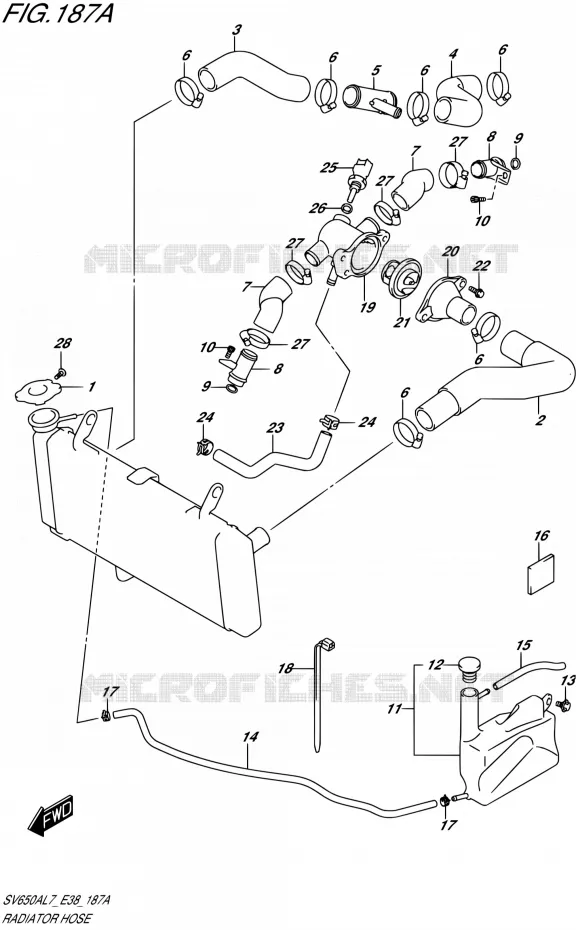 DURITE DE RADIATEUR Suzuki MOTO 650 SV 2017  SV650A L7 (E38)
