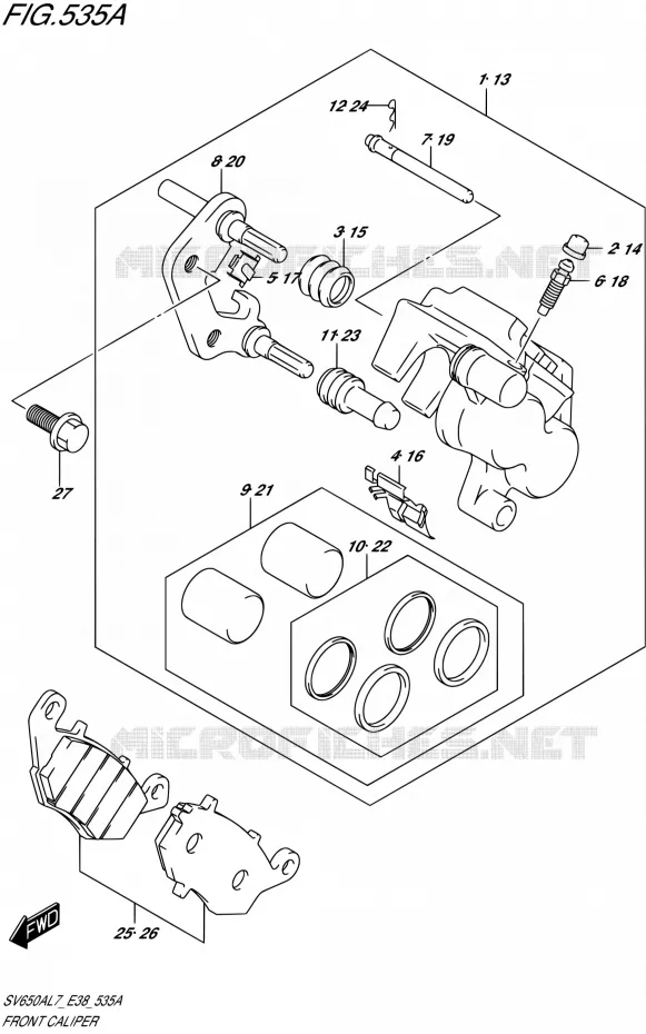 ETRIER DE FREIN AVANT Suzuki MOTO 650 SV 2017  SV650A L7 (E38)