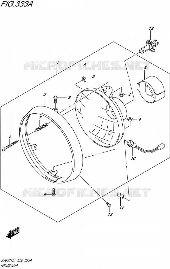 PHARE Suzuki MOTO 650 SV 2017  SV650A L7 (E50)