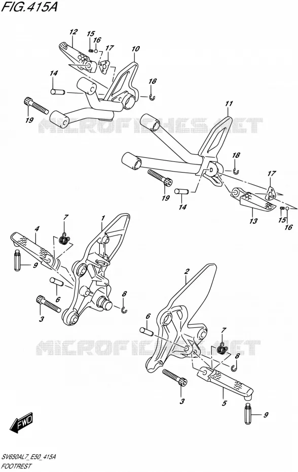 REPOSE PIED Suzuki MOTO 650 SV 2017  SV650A L7 (E50)