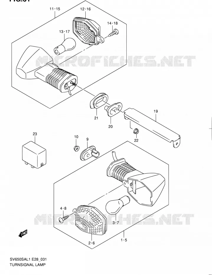 CLIGNOTANTS Suzuki MOTO 650 SV-S 2011  SV650SA L1 (E03,E28,E33)