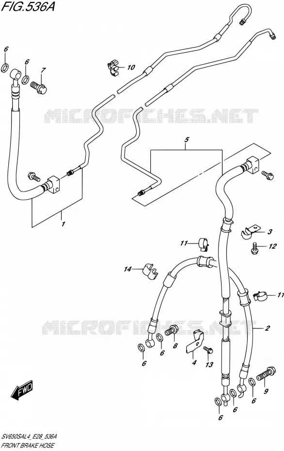 DURITE DE FREIN AVANT Suzuki MOTO 650 SV 2014  SV650SA L4 (E03,E28,E33)