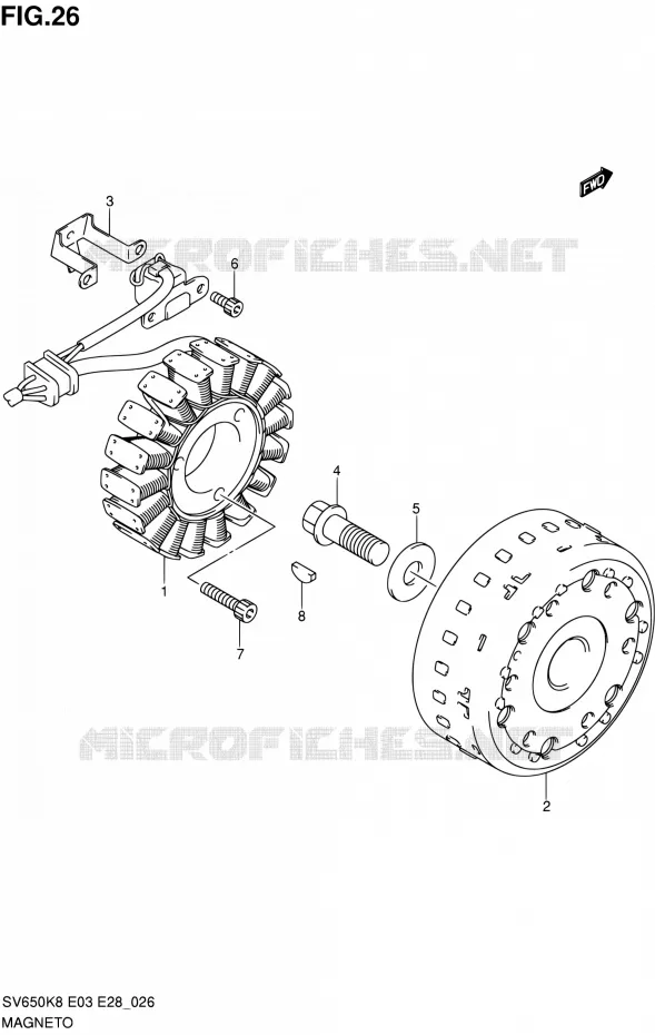 ALLUMAGE ROTOR - STATOR Suzuki MOTO 650 SV-S 2010  SV650S L0 (E03,E28,E33)