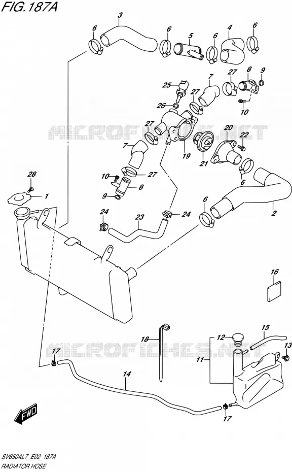 DURITE DE RADIATEUR Suzuki MOTO 650 SV 2017  SV650UA L7 (E02)