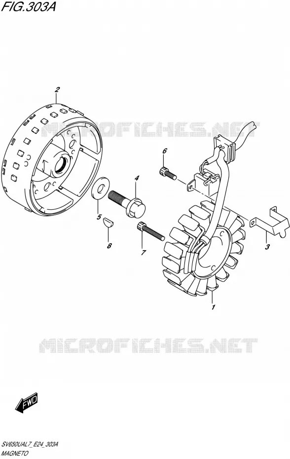 ALLUMAGE ROTOR - STATOR Suzuki MOTO 650 SV 2017  SV650UA L7 (E24)
