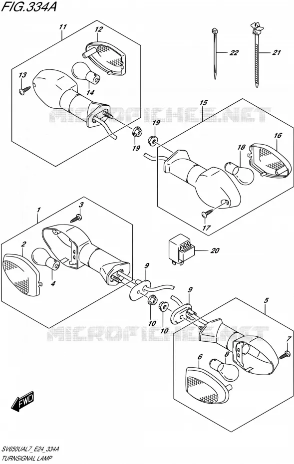 CLIGNOTANTS Suzuki MOTO 650 SV 2017  SV650UA L7 (E24)