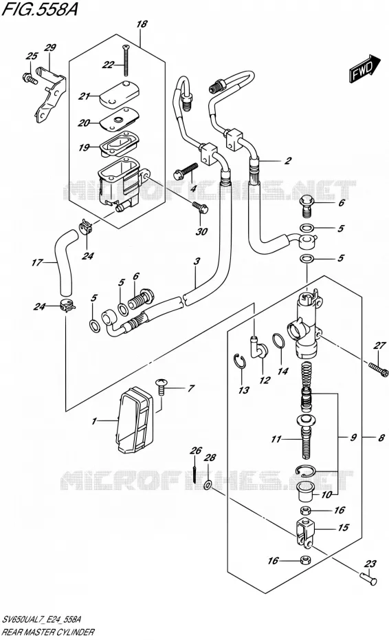 MAITRE CYLINDRE ARRIERE Suzuki MOTO 650 SV 2017  SV650UA L7 (E24)