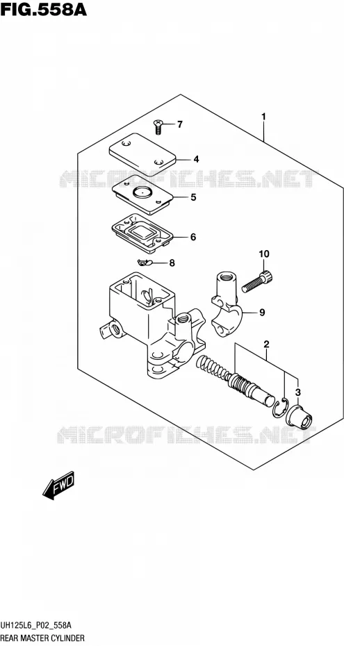 MAITRE CYLINDRE ARRIERE Suzuki SCOOTER 125 BURGMAN 2016  UH125A L6 (P19)