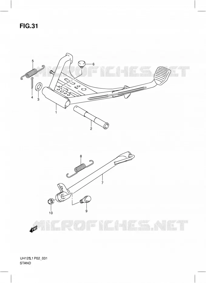 BEQUILLE Suzuki SCOOTER 125 BURGMAN 2012  UH125G L1 (P19)