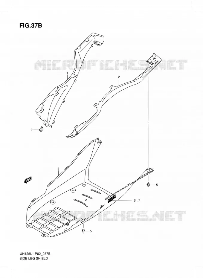 CARENAGES INFERIEUR (MODEL RACING P19) Suzuki SCOOTER 125 BURGMAN 2012  UH125G L1 (P19)