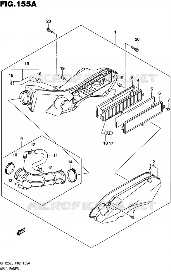 FILTRE A AIR Suzuki SCOOTER 125 BURGMAN 2015  UH125 L5 (P19)