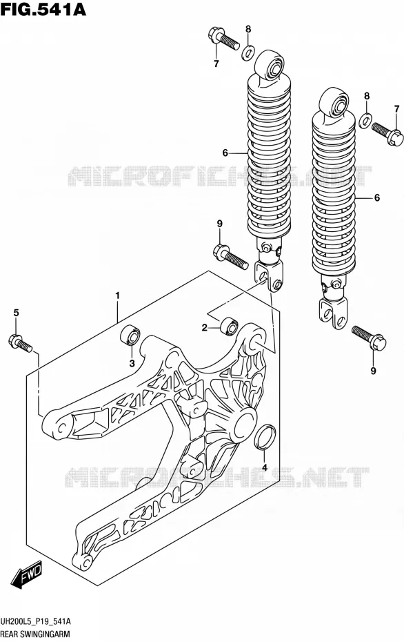 BRAS OSCILLANT ARRIERE Suzuki SCOOTER 200 BURGMAN 2005  UH200A L5 (P19)