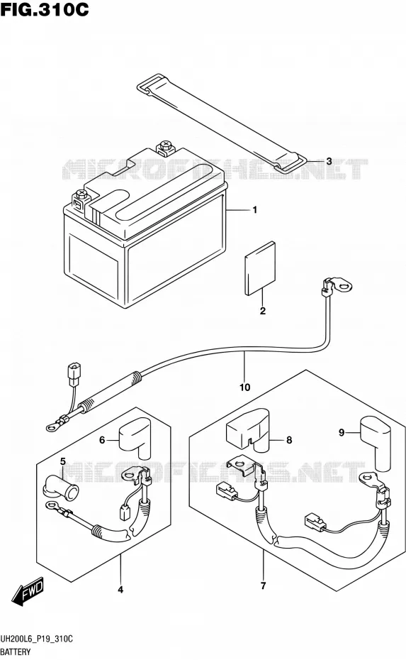 BATTERIE (UH200AL6 P04) Suzuki SCOOTER 200 BURGMAN 2016  UH200A L6 (P19)