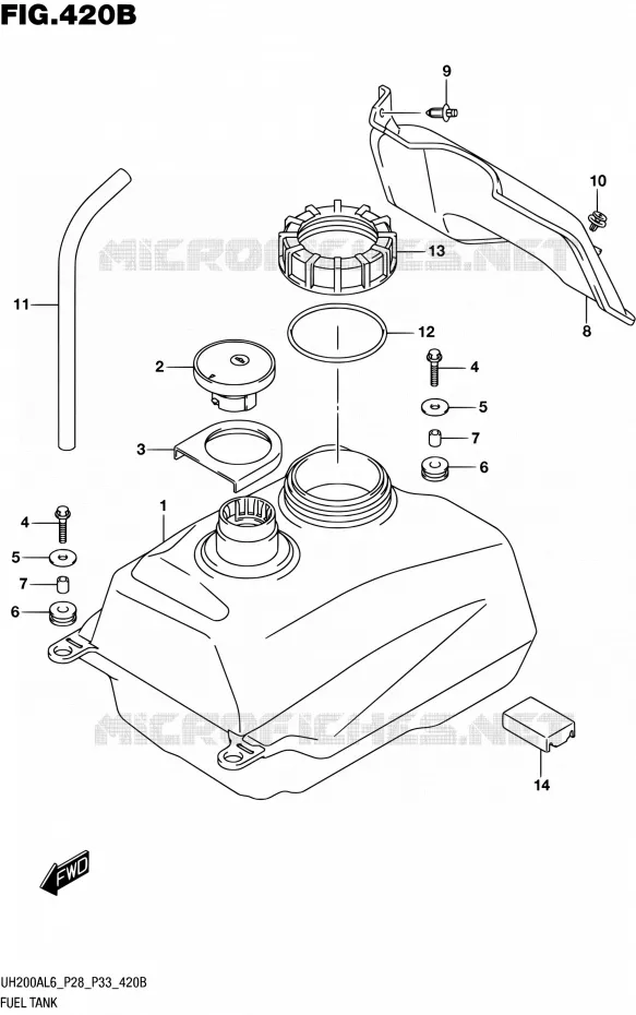 RESERVOIR D'ESSENCE (UH200AL6 P33) Suzuki SCOOTER 200 BURGMAN 2016  UH200A L6 (P28,P33)
