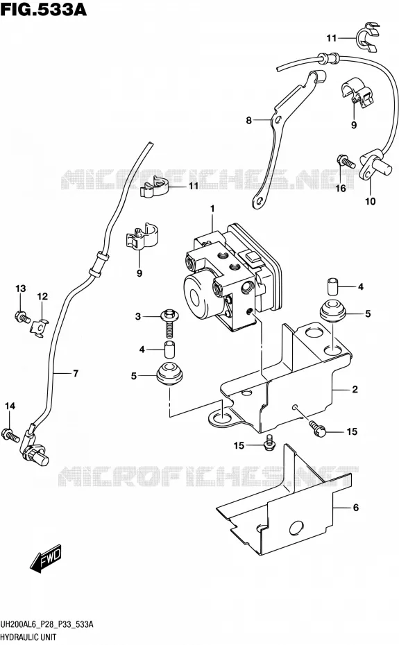 SYSTÈME ABS (UH200AL6 P28) Suzuki SCOOTER 200 BURGMAN 2016  UH200A L6 (P28,P33)