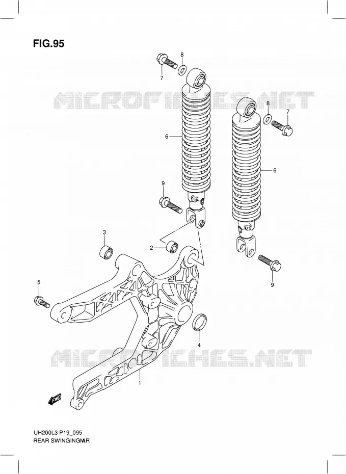 BRAS OSCILLANT ARRIERE Suzuki SCOOTER 200 BURGMAN 2013  UH200G L3 (P19)