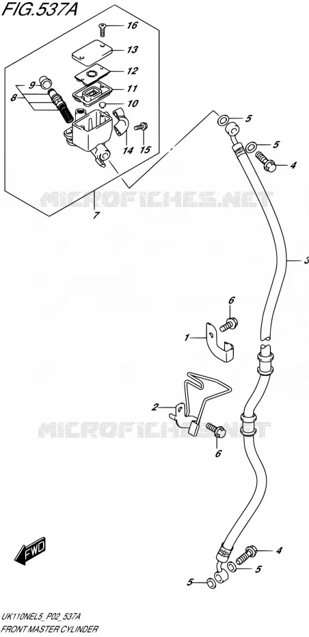 MAITRE CYLINDRE AVANT Suzuki SCOOTER 110 ADDRESS 2015  UK110NE L5 (P19)