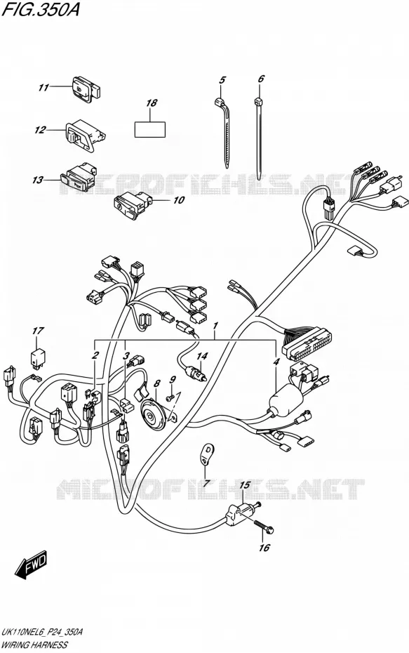 FAISCEAU ELECTRIQUE Suzuki SCOOTER 110 ADDRESS 2016  UK110NE L6 (P24)
