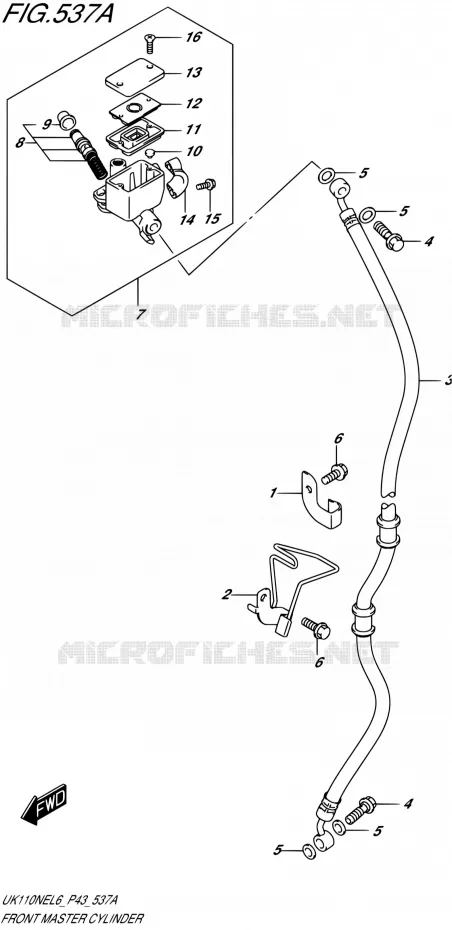 MAITRE CYLINDRE AVANT Suzuki SCOOTER 110 ADDRESS 2016  UK110NE L6 (P43)