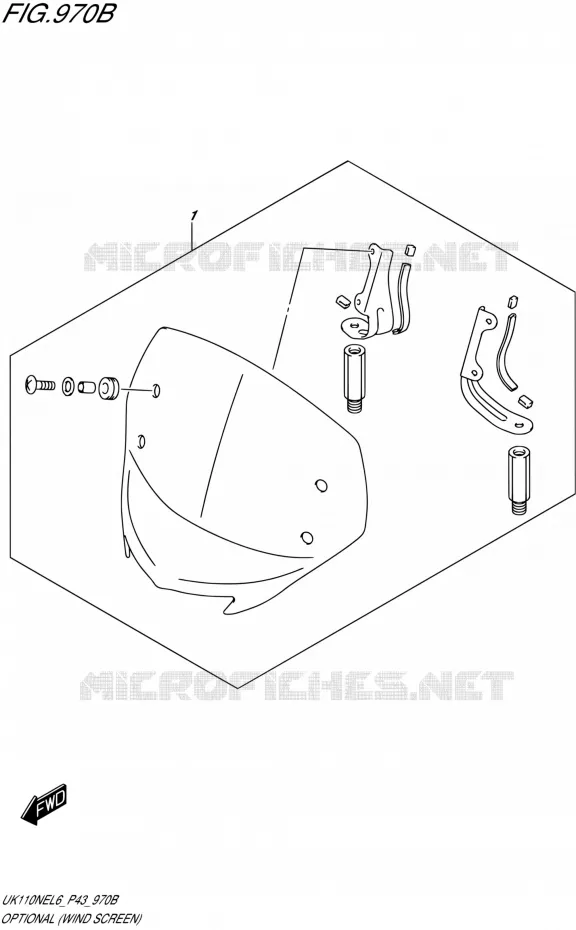 OPTIONS (WIND SCREEN) Suzuki SCOOTER 110 ADDRESS 2016  UK110NE L6 (P43)