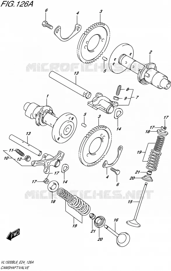ARBRE A CAMES - VALVE Suzuki MOTO 1500 INTRUDER 2016  VL1500B L6 (E24)