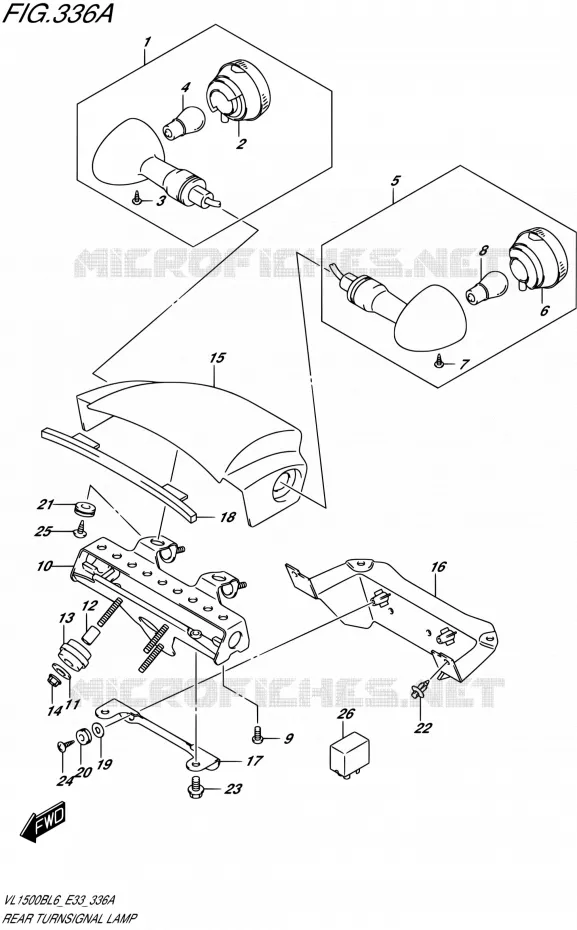 CLIGNOTANTS ARRIERE Suzuki MOTO 1500 BOULEVARD 2016  VL1500B L6 (E33)