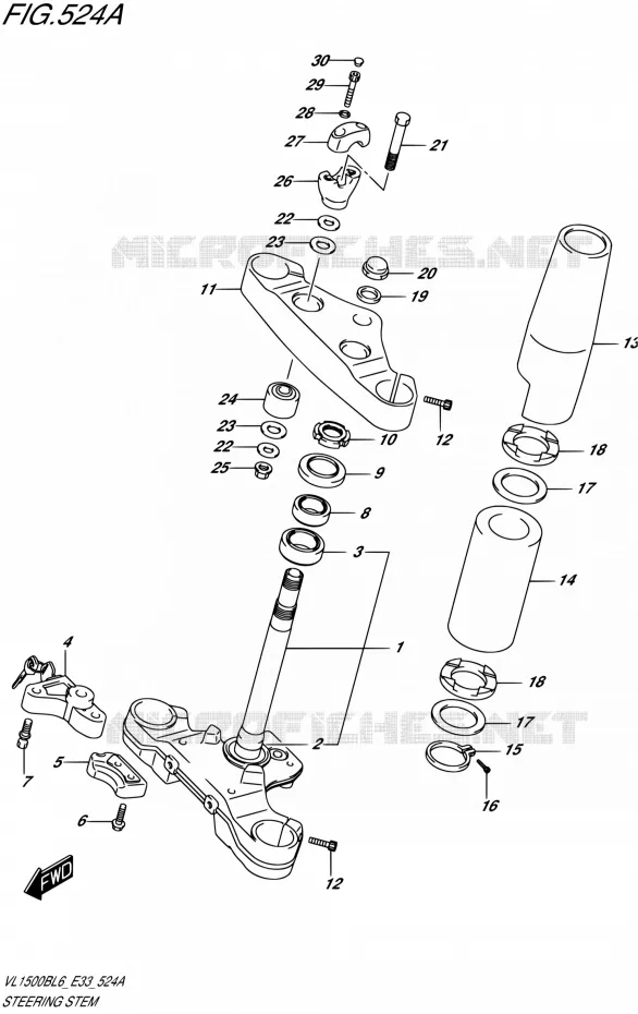 COLONNE DE DIRECTION Suzuki MOTO 1500 BOULEVARD 2016  VL1500B L6 (E33)