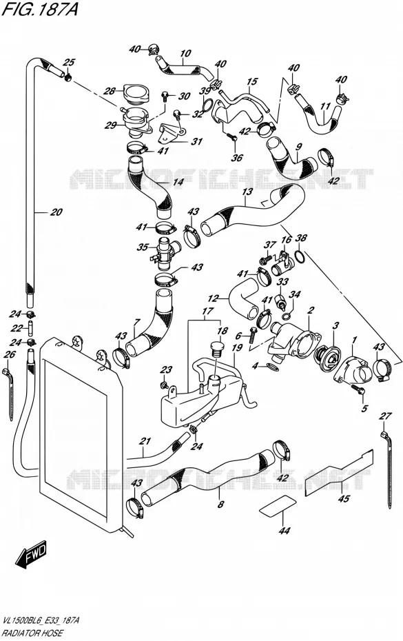 DURITE DE RADIATEUR Suzuki MOTO 1500 BOULEVARD 2016  VL1500B L6 (E33)