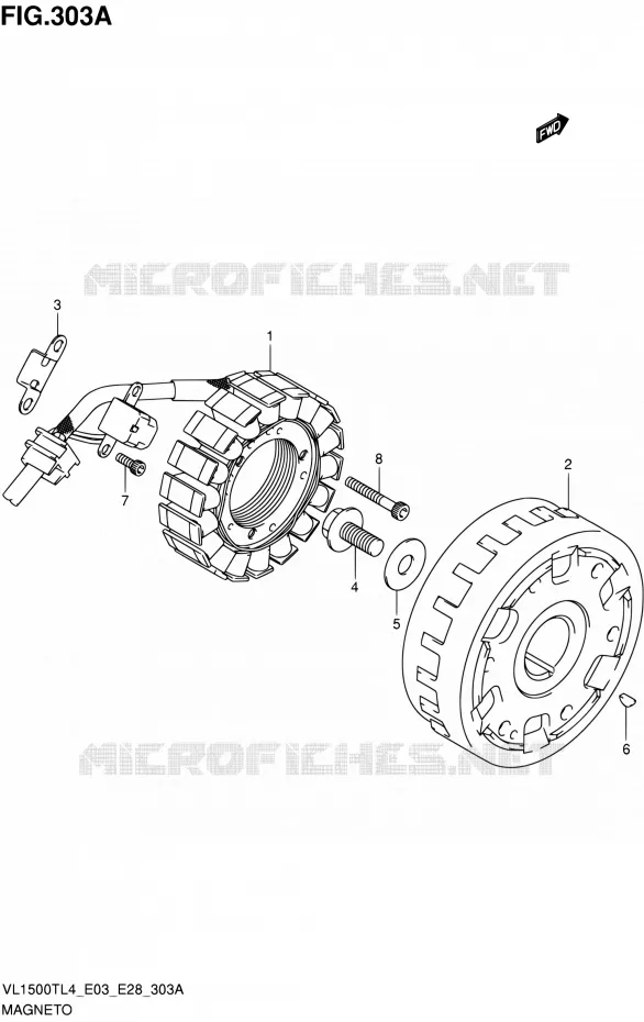 ALLUMAGE ROTOR - STATOR Suzuki MOTO 1500 BOULEVARD 2014  VL1500T L4 (E03,E28,E33)
