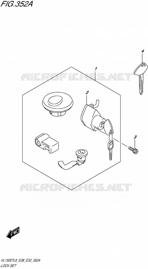 KIT SERRURE Suzuki MOTO 1500 BOULEVARD 2016  VL1500T L6 (E28,E33)