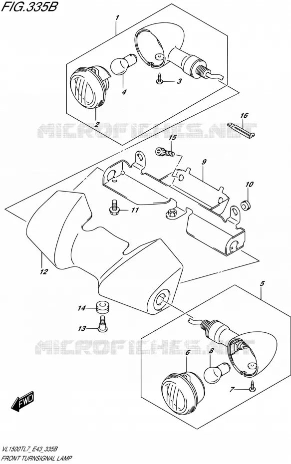 CLIGNOTANTS AVANT (VL1500TL7 E43) Suzuki MOTO 1500 BOULEVARD 2017  VL1500T L7 (E43)