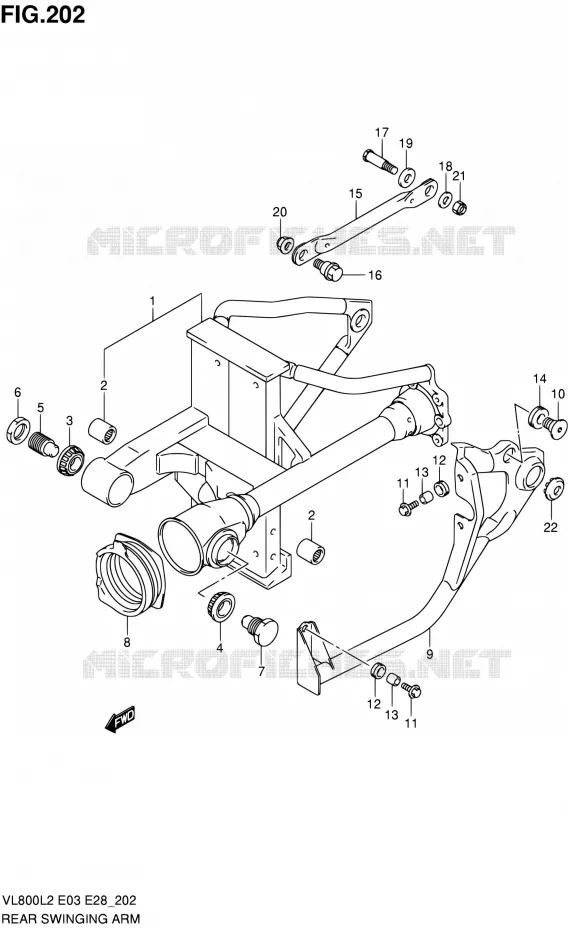 BRAS OSCILLANT ARRIERE Suzuki MOTO 800 VOLUSIA 2012  VL800 L2/VL800T L2/VL800C L2
