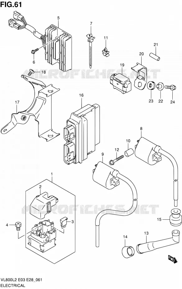 PARTIE ELECTRIQUE (VL800L2 E28) Suzuki MOTO 800 VOLUSIA 2012  VL800 L2/VL800T L2/VL800C L2