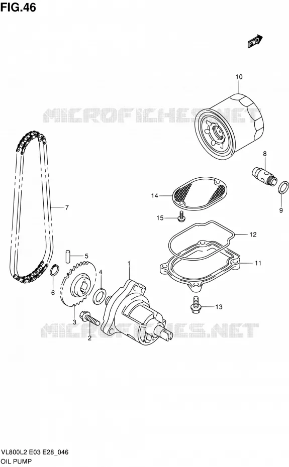 POMPE A HUILE Suzuki MOTO 800 VOLUSIA 2012  VL800 L2/VL800T L2/VL800C L2