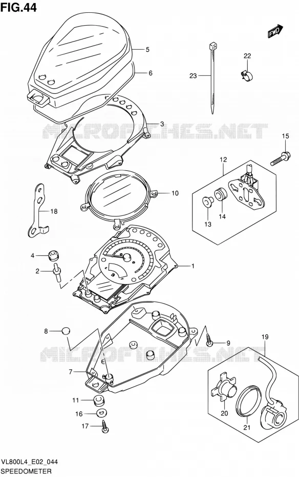 COMPTEUR (VL800CUEL4 E19) Suzuki MOTO 800 INTRUDER 2014  VL800 L4 (E19)