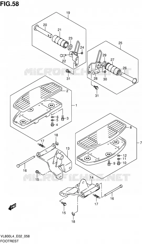 REPOSE PIED Suzuki MOTO 800 INTRUDER 2014  VL800 L4/VL800T L4 (E24)