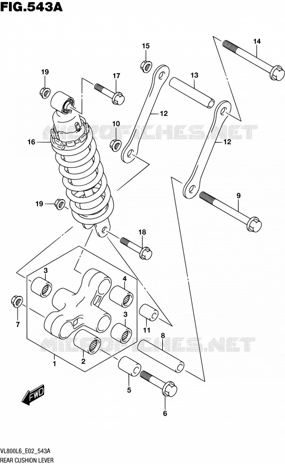 BIELLETTE D'AMORTISSEUR (VL800L6 E02) Suzuki MOTO 800 BOULEVARD 2016  VL800 L6 (E02)