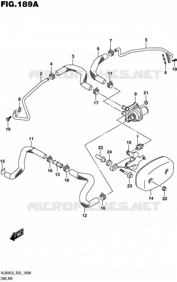 SYSTEME RECYCLAGE GAZ ECHAPPEMENT Suzuki MOTO 800 BOULEVARD 2016  VL800 L6 (E02)