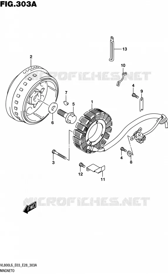 ALLUMAGE ROTOR - STATOR Suzuki MOTO 800 BOULEVARD 2016  VL800 L6/VL800T L6 (E03,E28,E33)
