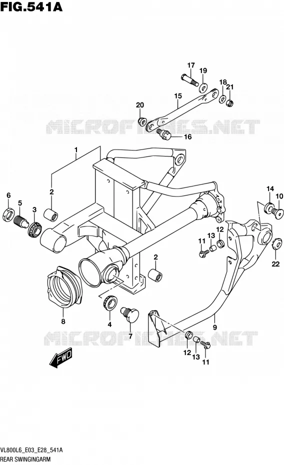 BRAS OSCILLANT ARRIERE Suzuki MOTO 800 BOULEVARD 2016  VL800 L6/VL800T L6 (E03,E28,E33)