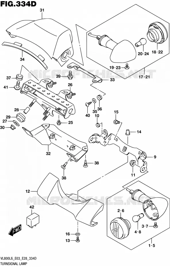 CLIGNOTANTS (VL800TL6 E03) Suzuki MOTO 800 BOULEVARD 2016  VL800 L6/VL800T L6 (E03,E28,E33)