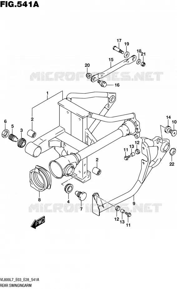 BRAS OSCILLANT ARRIERE Suzuki MOTO 800 BOULEVARD 2017  VL800 L7/VL800T L7 (E03,E28,E33)