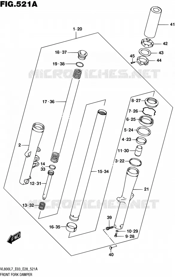 FOURCHE Suzuki MOTO 800 BOULEVARD 2017  VL800 L7/VL800T L7 (E03,E28,E33)