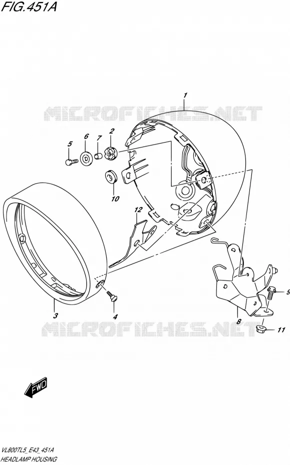 BOL DE PHARE Suzuki MOTO 800 BOULEVARD 2015  VL800T L5 (E43)