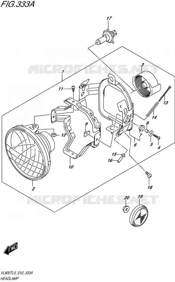 PHARE Suzuki MOTO 800 BOULEVARD 2015  VL800T L5 (E43)